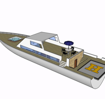 现代游轮su模型