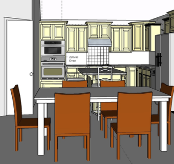 现代实木餐桌椅su模型