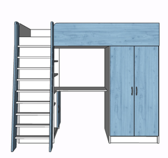 现代实木双人床su模型