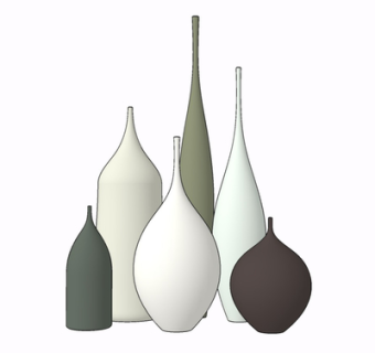 现代玻璃花瓶su模型