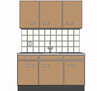现代实木橱柜su模型