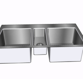 现代金属水槽su模型