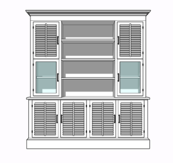 现代实木装饰柜su模型