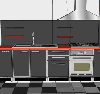 现代橱柜su模型