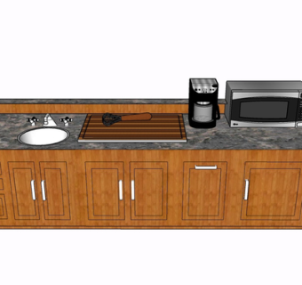 现代橱柜su模型