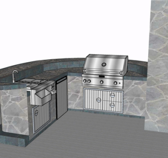 现代橱柜su模型