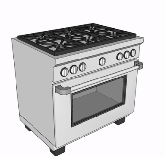 现代灶台su模型