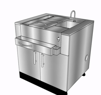 现代金属橱柜su模型