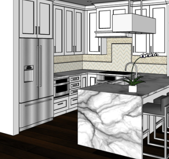 现代橱柜su模型