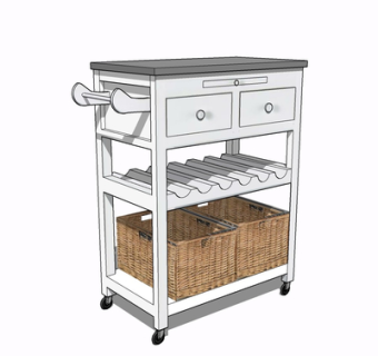 现代餐边柜su模型