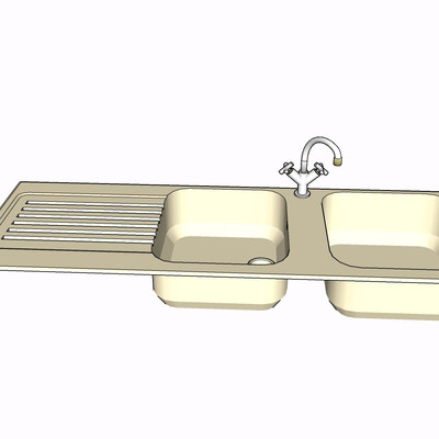 现代金属水槽su模型