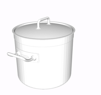 现代金属煮锅su模型