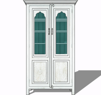 简欧实木装饰柜su模型