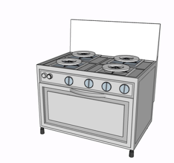 现代灶台su模型