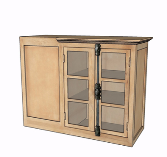 现代实木边柜su模型