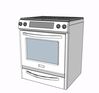 现代烤箱su模型