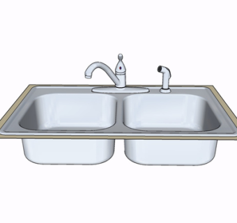 现代水槽su模型