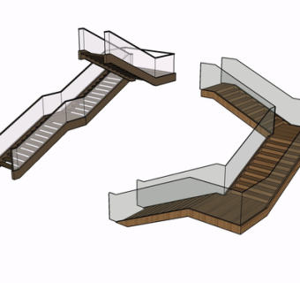 现代楼梯su模型