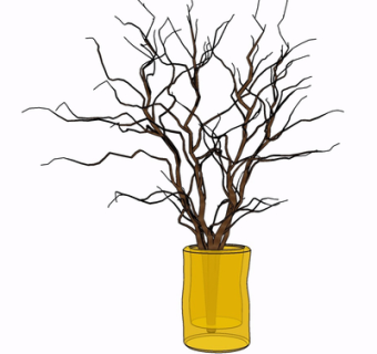 现代花瓶花卉su模型