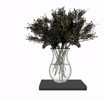 现代花瓶花卉su模型