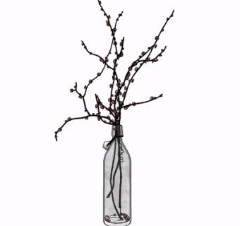 现代花瓶花卉su模型