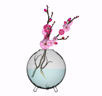 现代花瓶花卉su模型