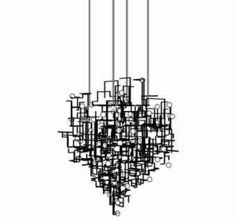 现代金属吊灯su模型