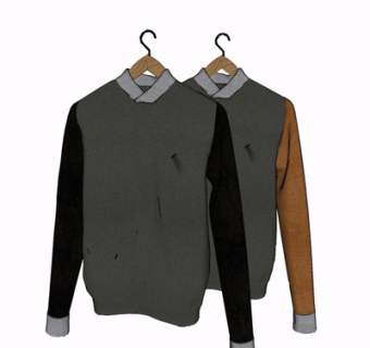现代衣服su模型