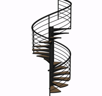 现代旋转楼梯su模型