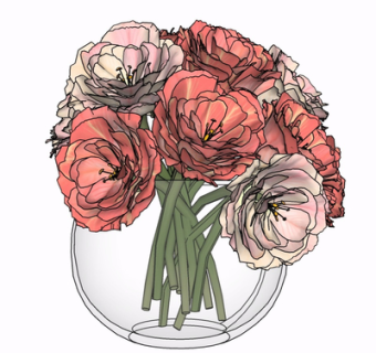 现代玻璃花瓶su模型