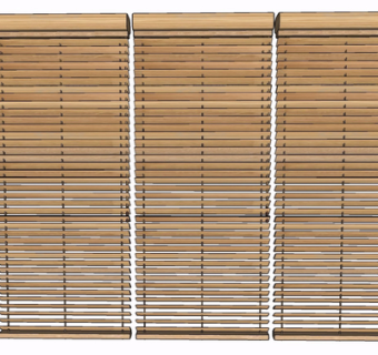 现代竹编窗帘su模型