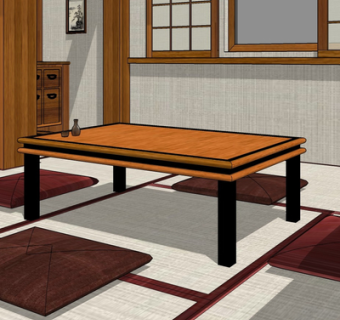 现代实木茶几su模型