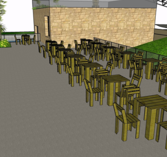 现代实木餐桌椅su模型