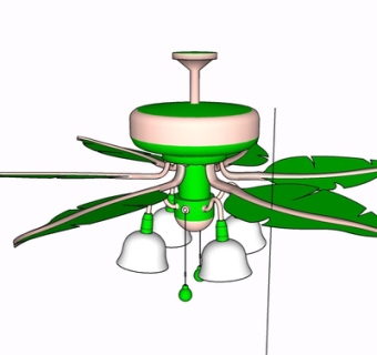 现代吊扇su模型