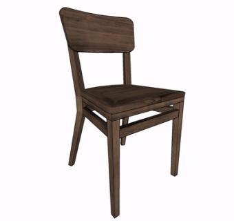 现代实木单椅su模型