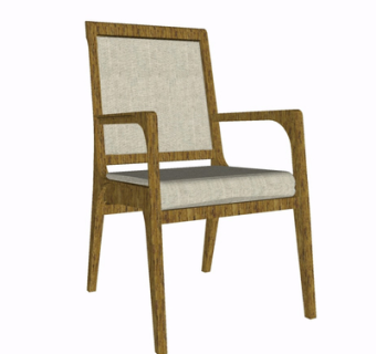 现代实木单椅su模型