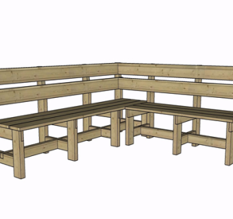 现代实木长椅su模型