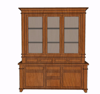 简欧实木装饰柜su模型