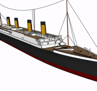 现代游轮su模型