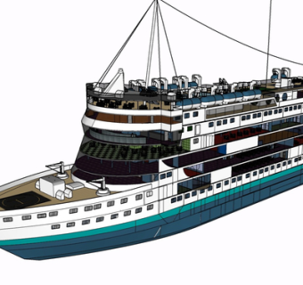 现代游轮su模型