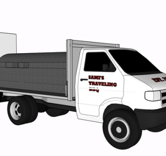 现代垃圾车su模型