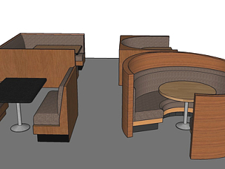 现代<em>卡位</em>餐桌椅su模型