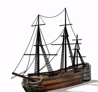 现代帆船su模型