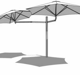 现代遮阳伞su模型