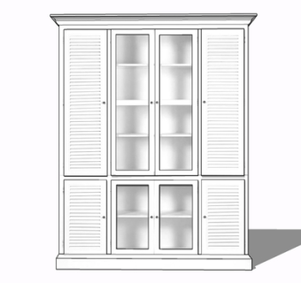 现代实木衣柜su模型