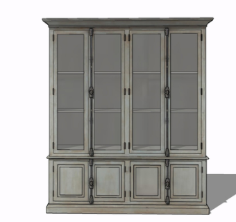 现代实木装饰柜su模型