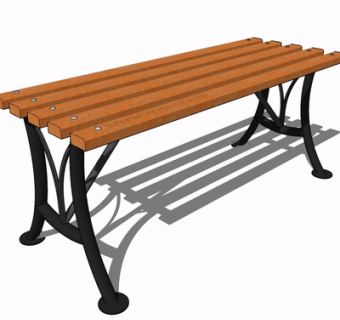 现代公园实木长凳su模型