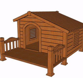 现代小木屋su模型