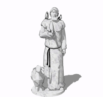 现代人物雕塑su模型