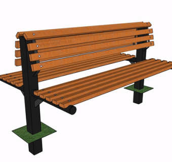 现代实木公用椅su模型